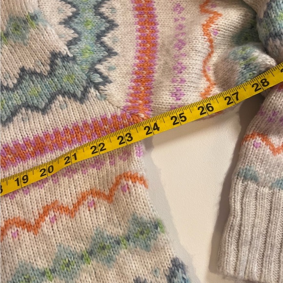 american eagle cream and multi colored fair isle nordic patterned knit sweater - Picture 6 of 7
